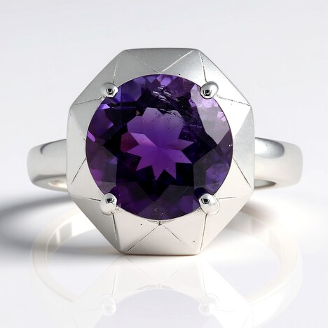 Anello in argento con Ametista Zambiana (Pallanova)