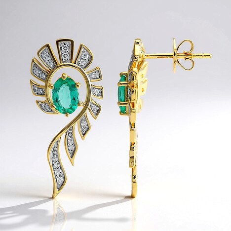 Orecchini in oro con Smeraldo Zambia AAA (Rifkind 1894 Collection)
