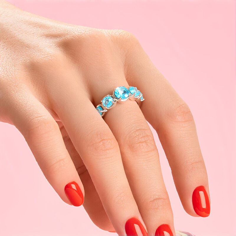 Anillo en plata con Apatita azul (de Melo Essence)