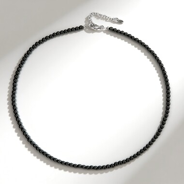 Black Hematite Silver Necklace