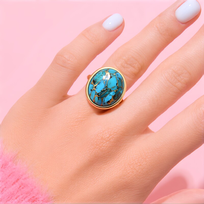 Türkis-Mosaik-Silberring