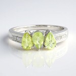 Anello placcato in platino con Tormalina Cuprian