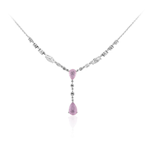 Purpurfarbener Pastell-Quarz-Silbercollier