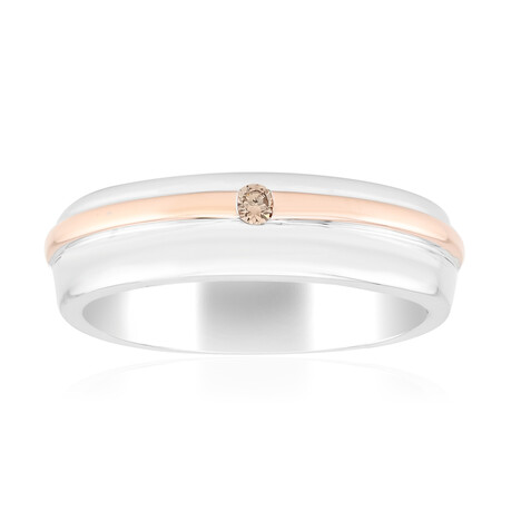Zilveren ring met een I1 Argyle-Rose de France diamant (Annette)