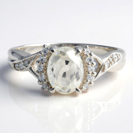 Anello in argento con Kunzite Canarino
