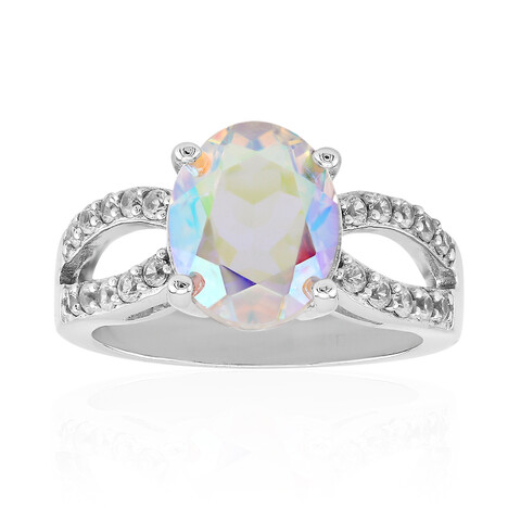 Zilveren ring met een maanlicht kwarts