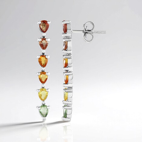 Boucles d'oreilles en argent et Saphir