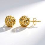 Boucles d'oreilles en argent et Diamant champagne I2 (Ornaments by de Melo)