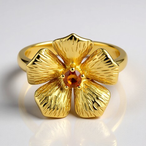 Bague en argent et Citrine