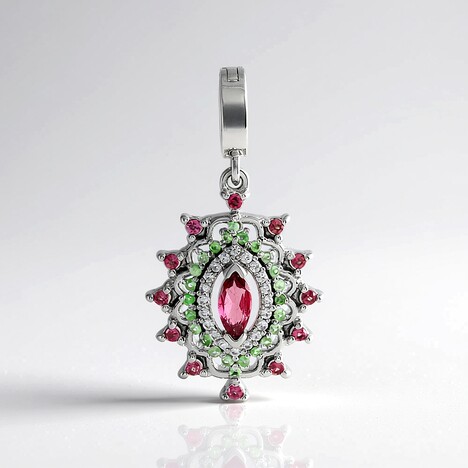 Ciondolo in argento con Tormalina Rosa Nigeriana