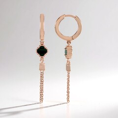 Orecchini in argento con Malachite (Adela Silber)