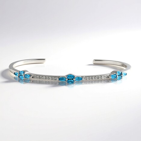 Bracciale in argento con Apatite Blu Neon