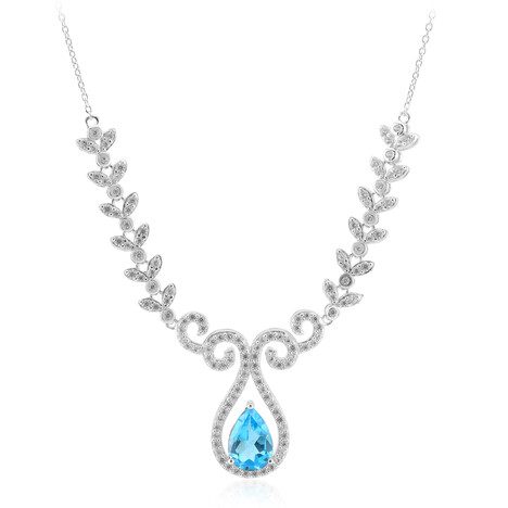Swiss Blue Topaz Silver Necklace