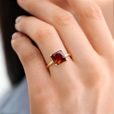 Hessonit-Granat-Goldring