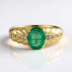Anello in oro con Smeraldo Zambia AAA