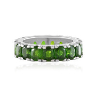 Anello in argento con Diopside Russo