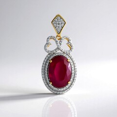 Ciondolo in argento con Zaffiro Rosa del Madagascar