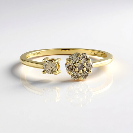 Anello in oro con Diamante Champagne I2 (de Melo Gold)