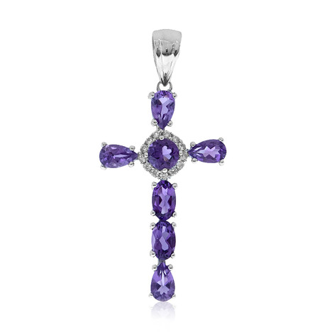 Sambia-Amethyst-Silberanhänger