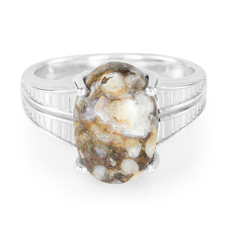 Bague pour homme en argent et Quartz Dinosaure