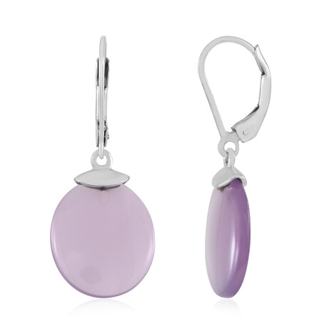 Pendientes en plata con Calcedonia lavanda (MONOSONO COLLECTION)