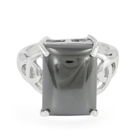 Schwarzer Hämatit-Silberring