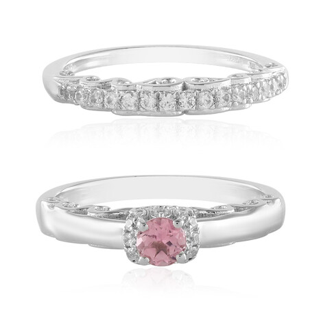 Nigerianischer Pinkfarbener Turmalin-Silberringe