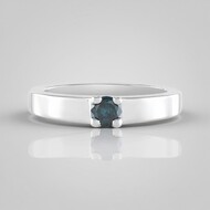 I2 Blue Diamond Silver Ring
