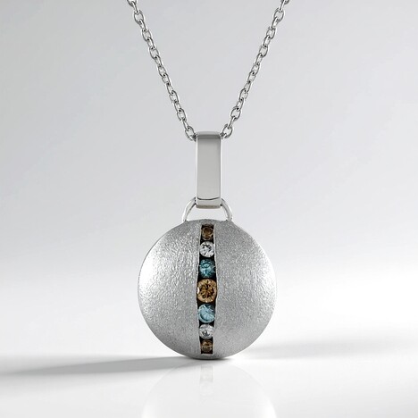 Collana in argento con Diamante Champagne I2 (KM by Juwelo)