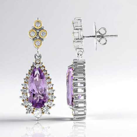 Orecchini in argento con Quarzo Lavanda (Dallas Prince Designs)