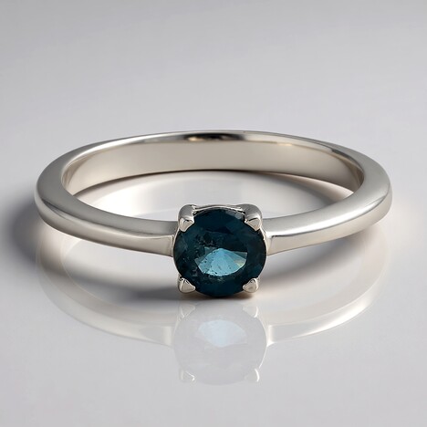 Anello in argento con Cianite Blu Foglia di Tè