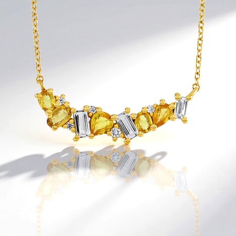 Collana in argento con Zaffiro Ceylon Giallo
