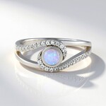 Anello in argento con Opale Australiano
