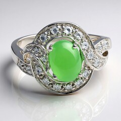 Anello in argento con Crisoprasio Imperiale