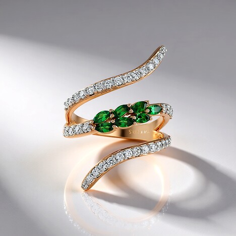 Bague en or et Tsavorite de Tanzanie AAA (SUHANA)