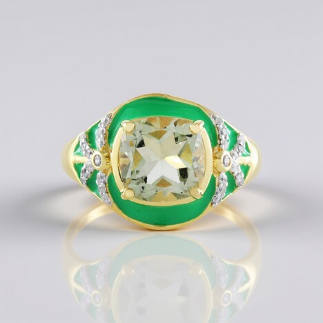 Anello in argento con Ametista Verde