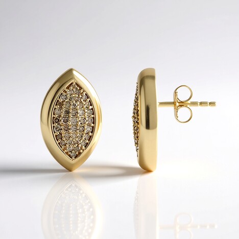 Orecchini in oro con Diamante Champagne I2 (de Melo Gold)