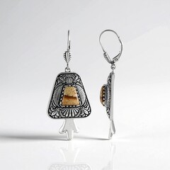 Orecchini in argento con Diaspro Paesaggio (Desert Chic)