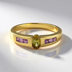 Anello in oro con Tanzanite Gialla (non riscaldata) (Adela Gold)