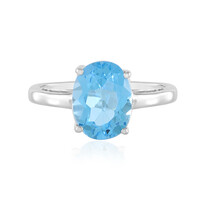 Anello in argento con Topazio Blu Svizzero