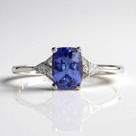 Anello in oro con Tanzanite AAA