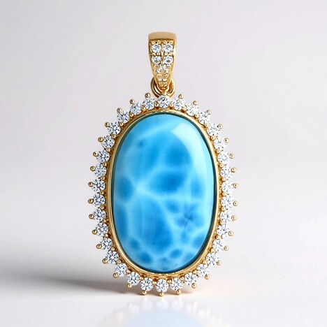 Ciondolo in oro con Larimar