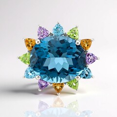 Ciondolo in argento con Topazio Blu Londra (de Melo Essence)