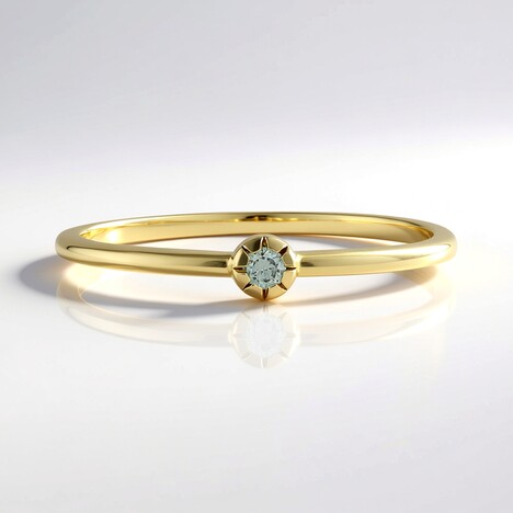 Anello in oro con Diamante blu cielo SI1
