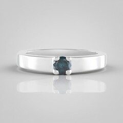 Anello in argento con Diamante Blu I2