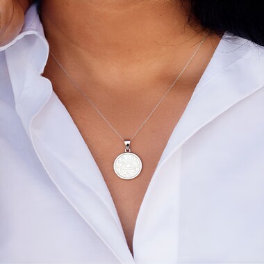 Pendentif en argent et Nacre (Bali Barong)