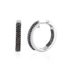 Schwarzer Spinell-Silberohrringe