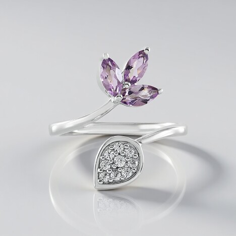 Anello in argento con Ametista Rose de France