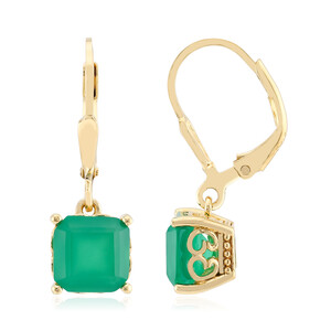 Green Agate Silver Earrings