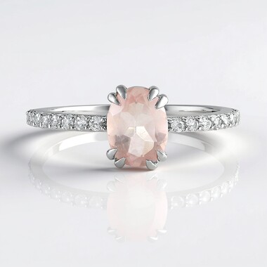 Zilveren ring met een rozen kwarts
